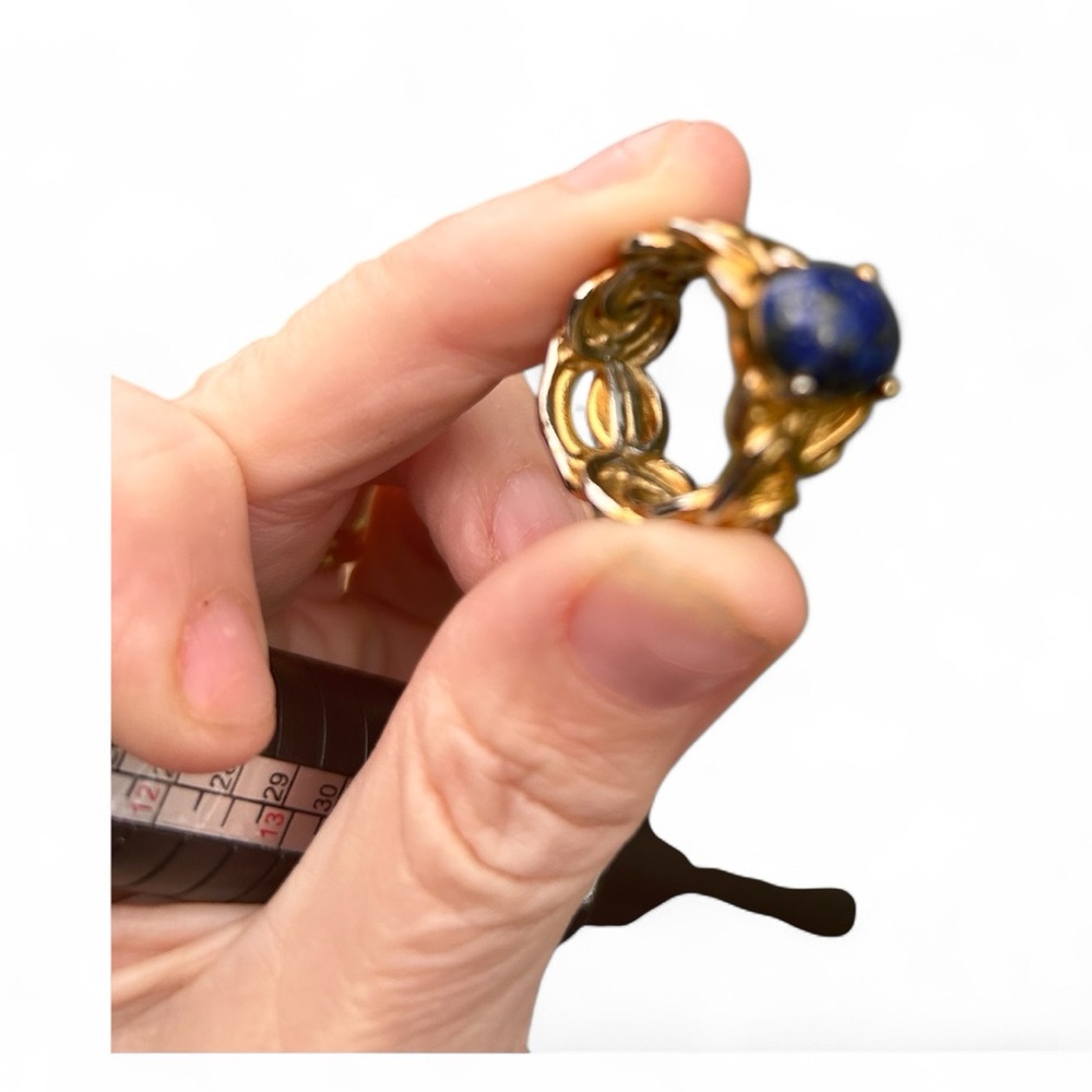 Gold and Silver Labradorite Stone Ring